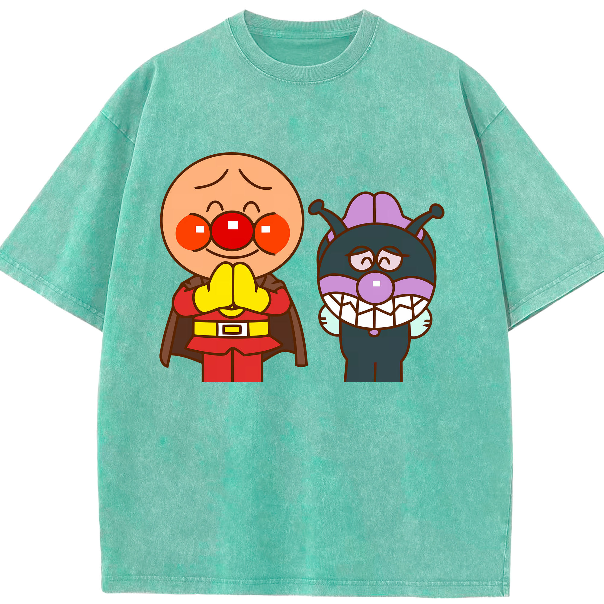 （画像用） アンパンマン Anpanman 綿100% ヴィンテージ風 半袖Tシャツ（フロントプリント）